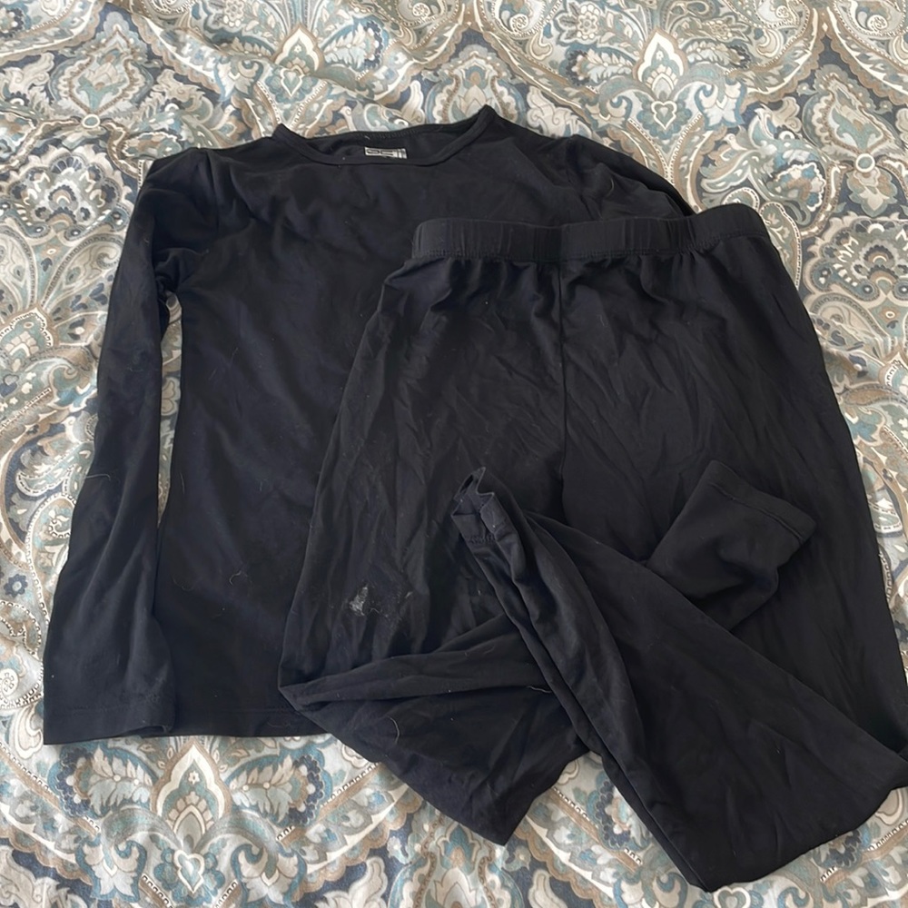 Black Long Underwear Set